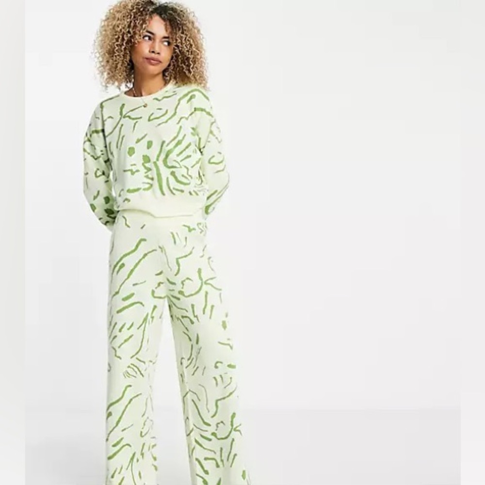 Green knit matching set.
